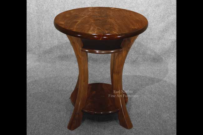 modern end table made from solid walnut